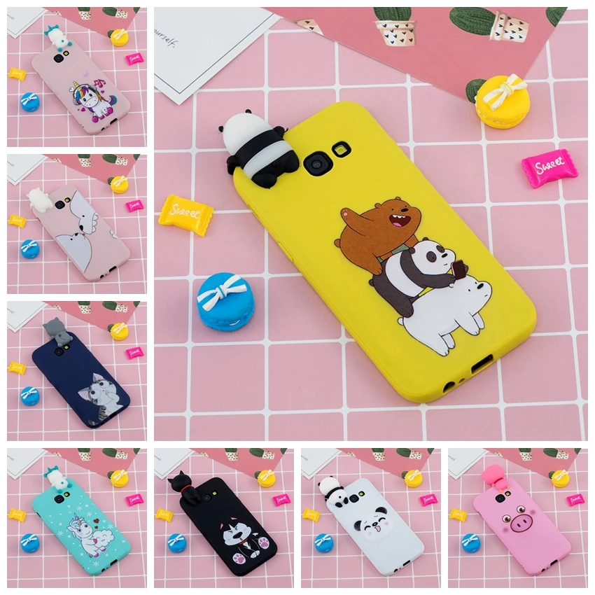 

For Coque Samsung Galaxy A3 2017 Case Cover Samsung A3 2017 3D Cartoon Panda Unicorn for Case Samsung Galaxy A3 2017 Back Cover