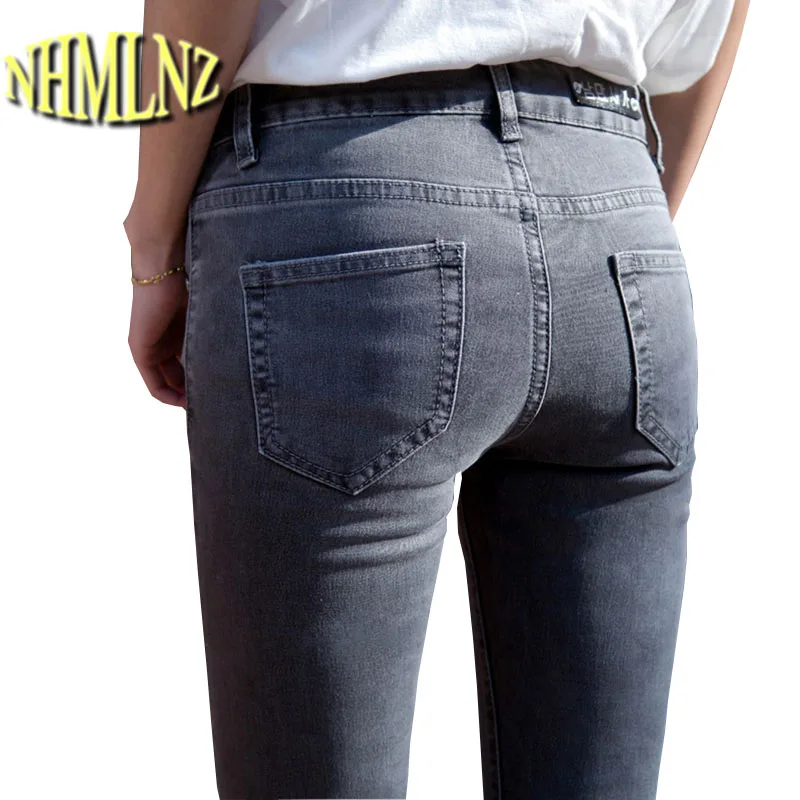 2019 Latest Fashion Student Glamour jeans woman Casual Large size Women Spring Office Jeans Tight Slim women jeans OK717