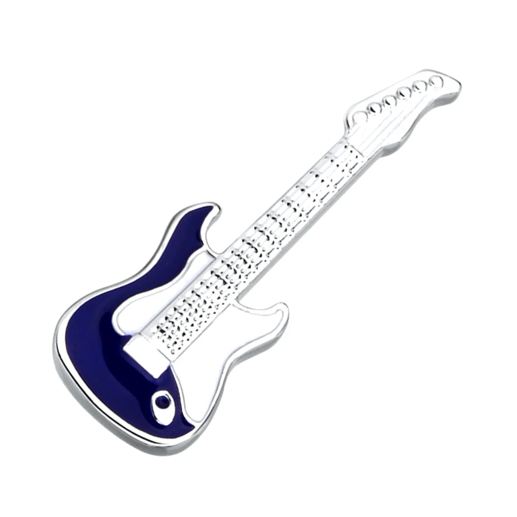 Fancy Brass Brooch Pin Enamel Electric Guitar Breastpins Corsage Musical Instruments Badge for Women Men Gifts