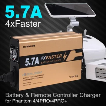 

4 Faster Charger 4in1 Battery and Remote Controller Charger 5.7A Big Current for DJI Phantom 4 4PRO 4PRO+