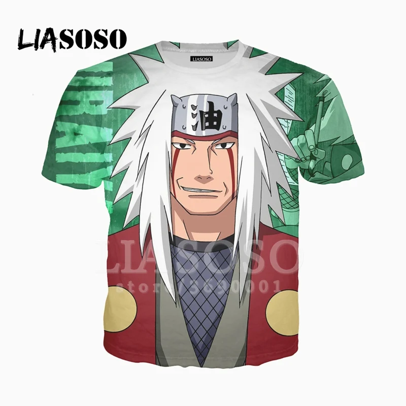 LIASOSO 3D принт для женщин и мужчин аниме Наруто Jiraiya Uzumaki Лягушка футболка Летняя