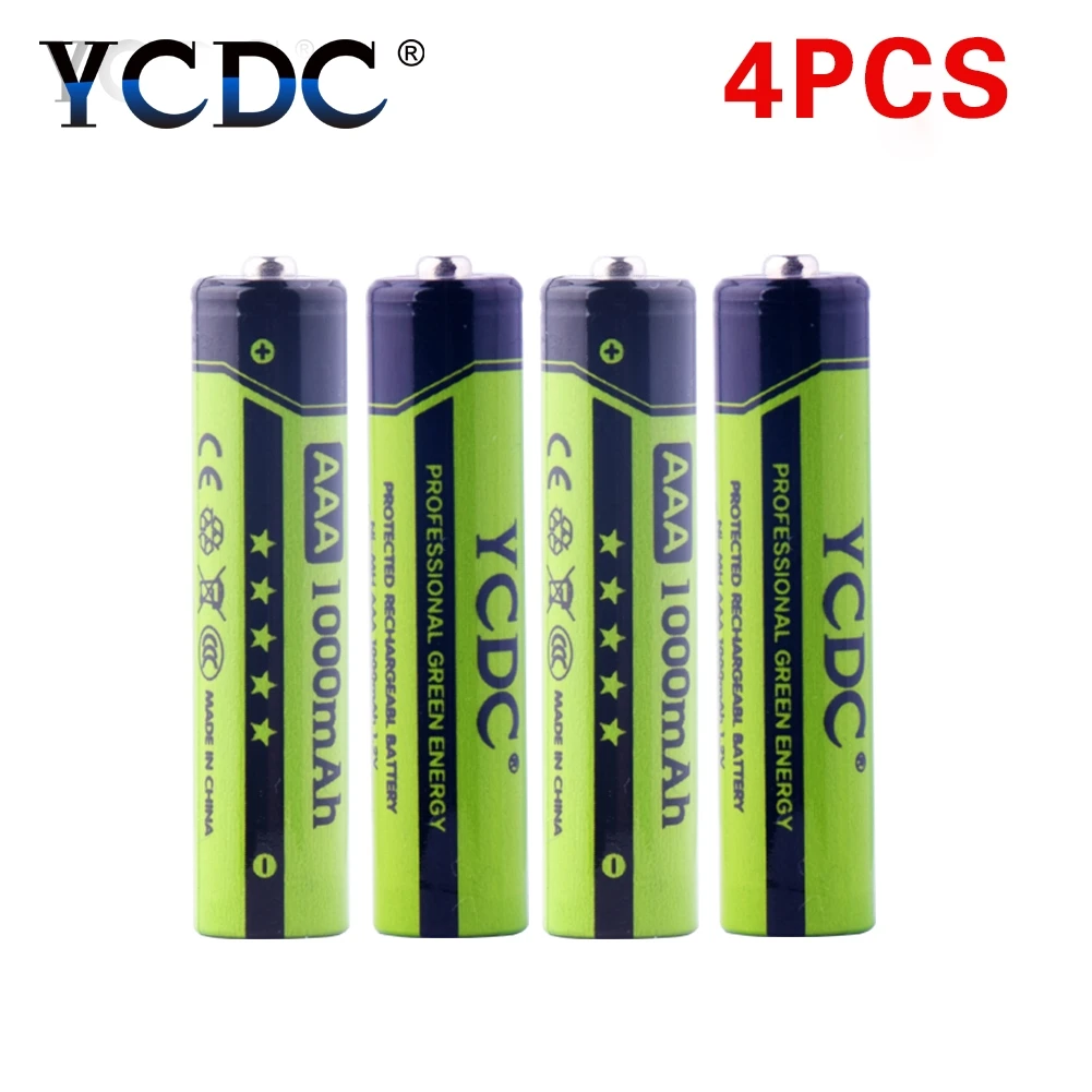 YCDC Лидер продаж! 4 шт YCDC 1,2 V AAA 1000 mAh ni-mh аккумуляторная батарея с батареей Helder Box EE6344