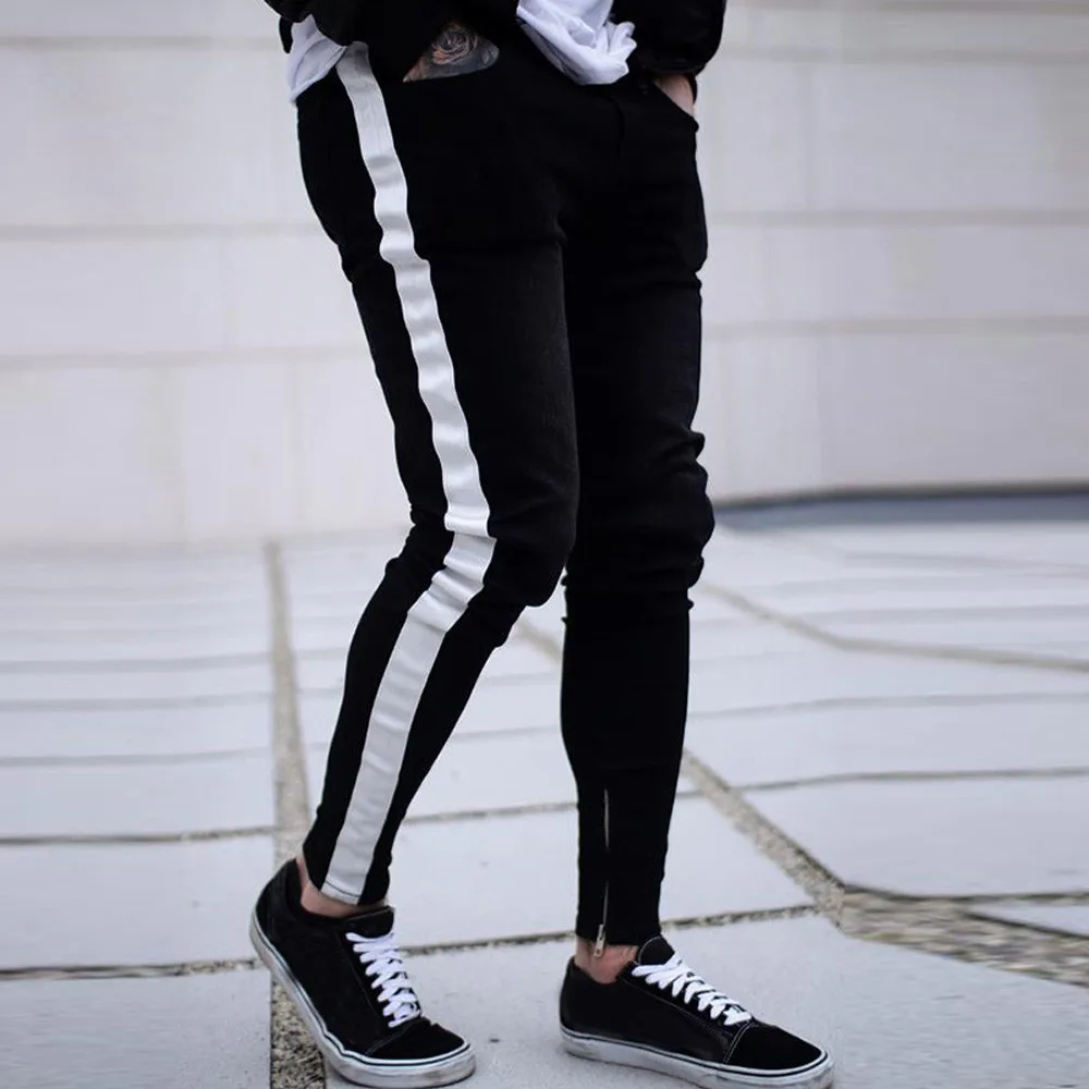 

Men Casual Trouser Biker soft and comfortable Ripped Skinny Jeans Frayed Slim Fit Denim Pants L50/0205
