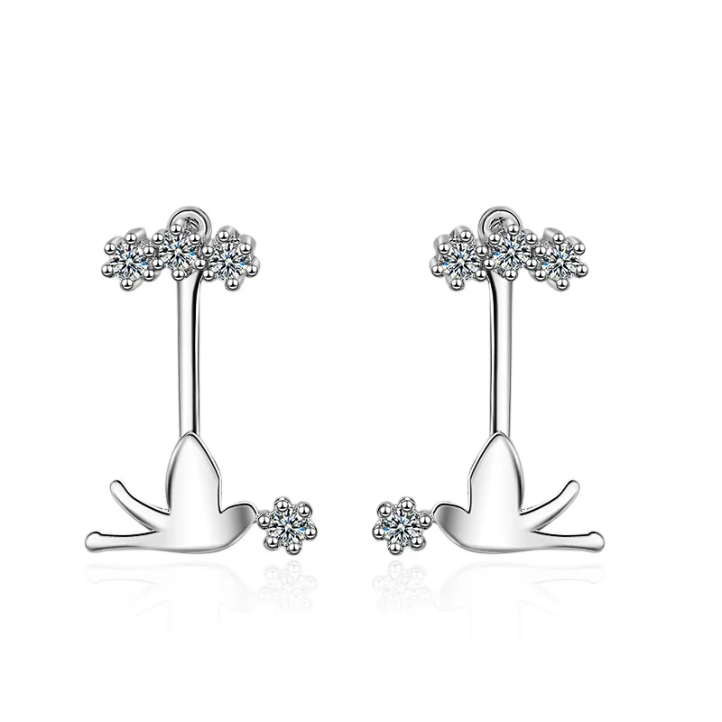 XIYANNIKE S925 стерлингового серебра голубь мира мозаика модные циркониевые серьги Роскошные ювелирные изделия для помолвки для женщин подарок Ne'w VES6837