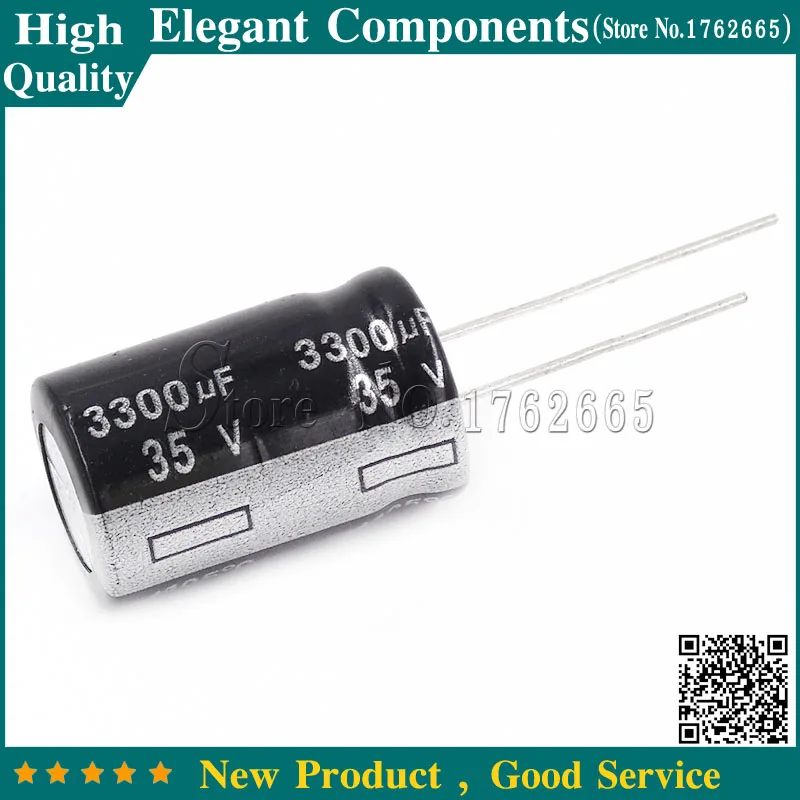 

10PCS 35V 3300UF 35 V / 3300 UF Electrolytic Capacitor Size 16*25MM 3300UF 35V Aluminum electrolytic capacitor