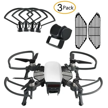 

3 in 1 Dji Spark Accessories Kits, Including Propeller guards + Foldable Landing Gear, Lens Hood Sun Shade, Finger Guard Board