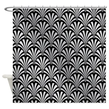 

Elegant Black And Silver Art Deco - Decorative Fabric Shower Curtain (69"x70")