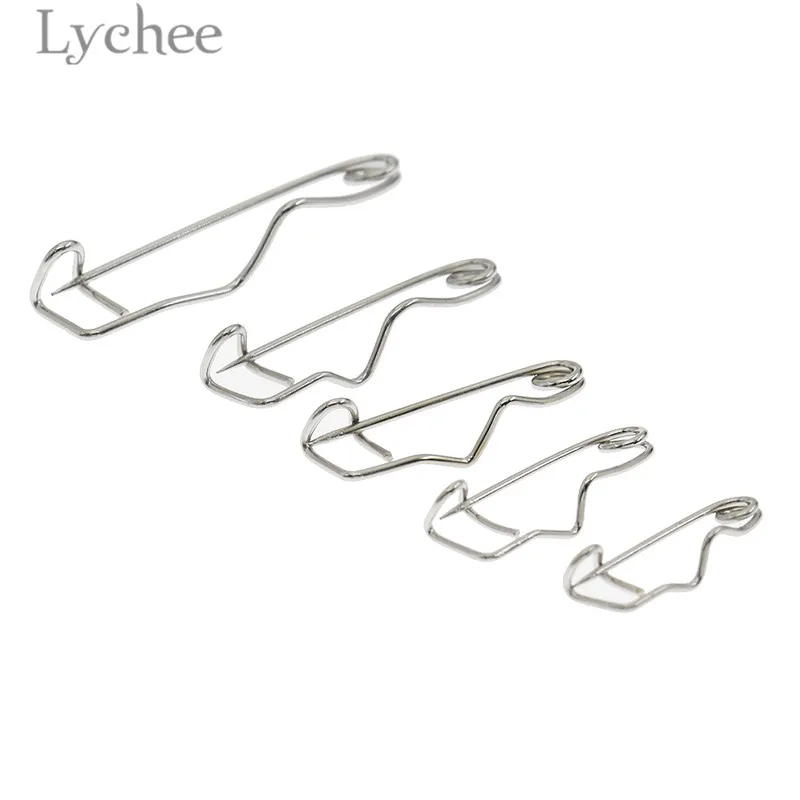 Lychee 100 шт. 16 мм/19 мм/22 мм/26 мм/32 мм s-образные изогнутые булавки безопасности серебряного цвета, булавки безопасности DIY Швейные принадлежности для сумок