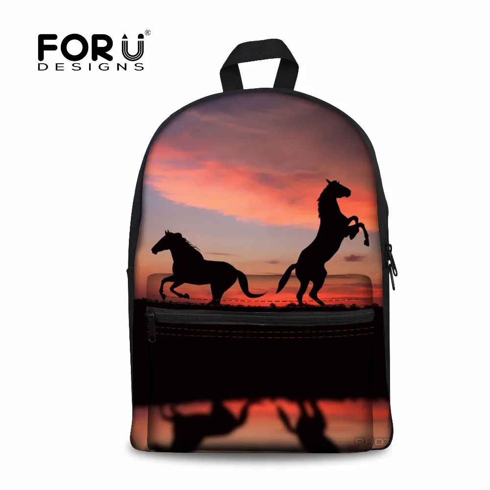 

FORUDESIGNS 2019 Fashion School Bags For Student Crazy 3D Horse Prints Children Shoulder Schoolbag Backpack Laptop Bags Mochilas