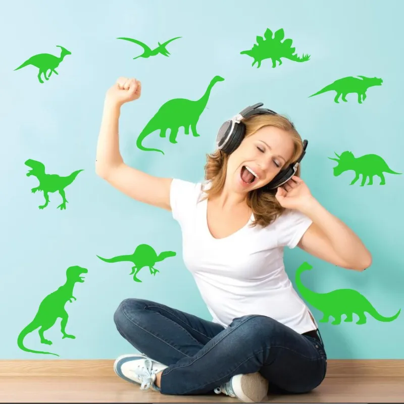 

Dinosaur Wall Decal - Boys Dinosaur Patter Decals Boy Bedroom Wall Decor Sticker 10 Set Kids Room Mural Y-74