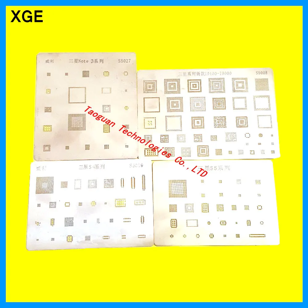 

4pcs/1set XGE Multi BGA Reballing Stencil dedicate kit for Samsung S3 S4 S5 NOTE3 NOTE4 directly heating Reball Tool Stencils