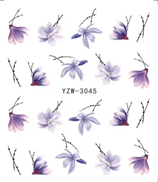 1 шт Наклейка на ногти водная Переводные картинки для женщин белый цветок Кот Бабочка Переводные украшения для ногтей m1NS5