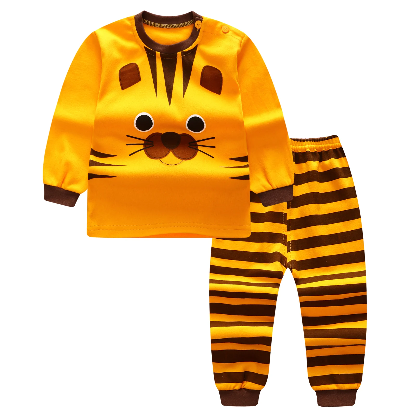 Newborn pajamas children sleepwear baby pajamas sets boys girls animal pyjamas pijamas cotton nightwear clothes kids clothing - Color: 17 tiger