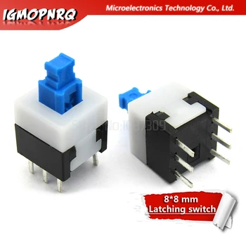 

20PCS 8X8 8*8 mm 6Pin Push Tactile Switch Self lock /Off button Latching switch Wholesale Electronic