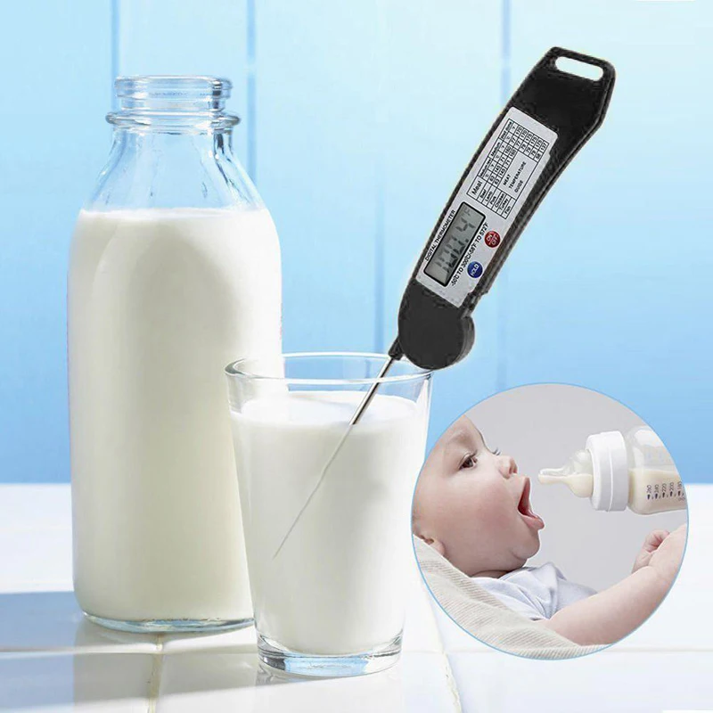Foldable Food Thermometer Programmed Digital Kitchen Food Cooking BBQ Meat Fork Barbecue Probe Type Temperature Gauge
