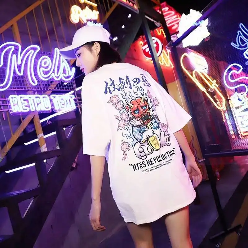Летняя футболка с Драконий жемчуг, уличная мода, принт, большие размеры, Мужская футболка, уличная одежда, японские Свободные футболки с коротким рукавом для мужчин