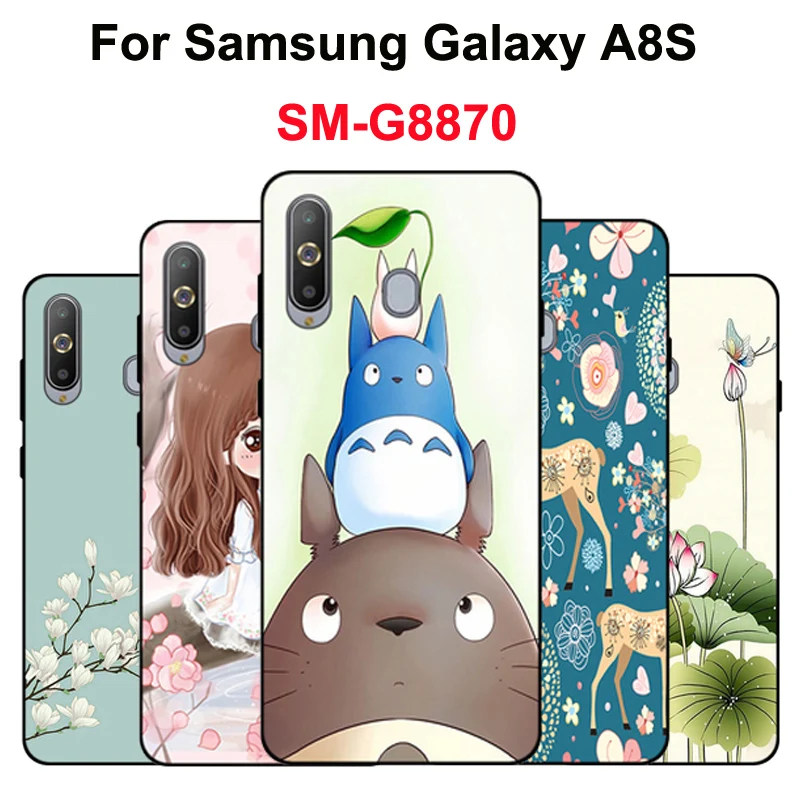 For Samsung Galaxy A8S Case Colorful Painted cartoon Soft Silicone Phone G8870 full Protector Cover shell | Мобильные телефоны и