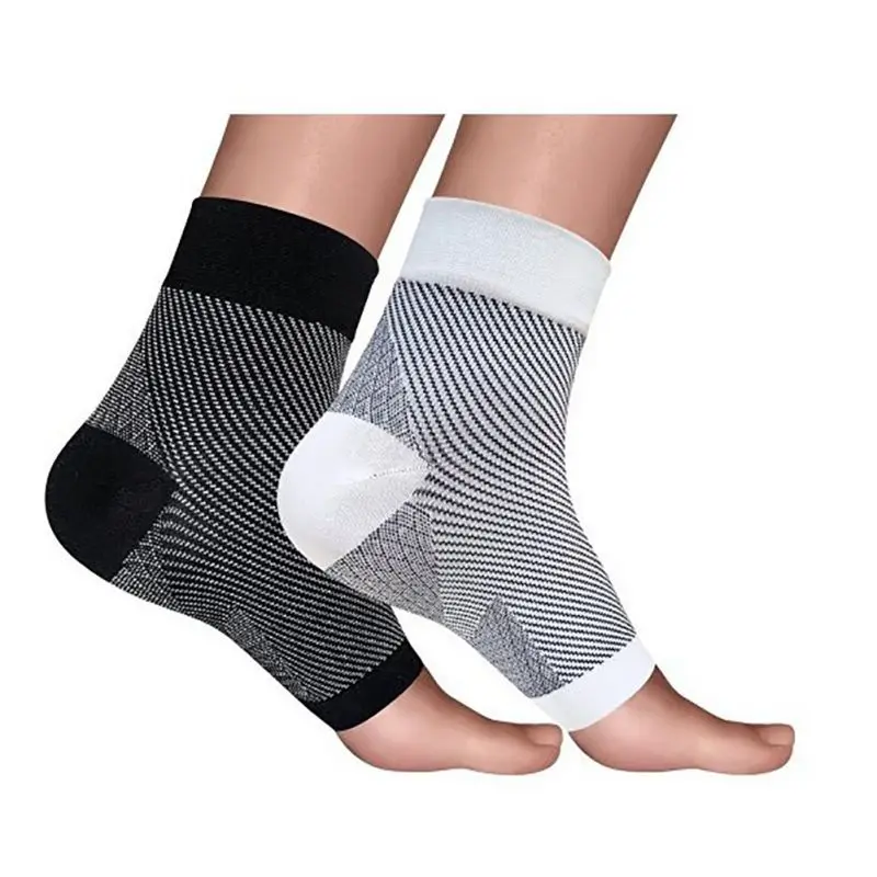 На открытом воздухе носки Для женщин Для мужчин сжатия Спортивные носки нескользящие усталость Арка пятки подошвенный облегчение черный