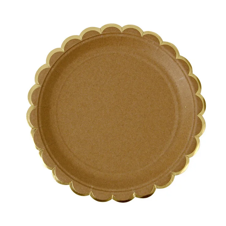 FANLUS Disposable Tableware Dishes Cups Napkin Kraft Paper Decoration Supplies Retro Dinner Party Wedding Party (2)