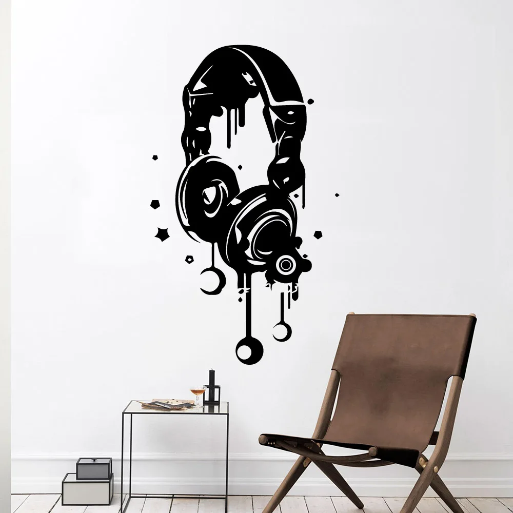 

0Earphone Wall Stickers Modern Interior Art Wall Decoration Kids Room Nature Decor Nordic Style Home Decoration