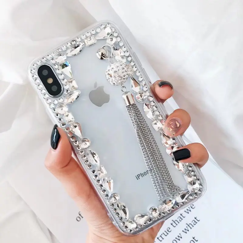 Модный хрустальный камень металлический алмаз кисточка ТПУ чехол для Samsung galaxy j2 j4