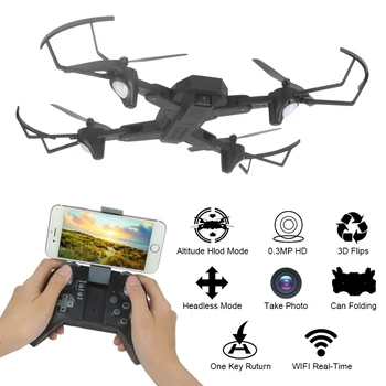 

XS809W Tracker Foldable Mini RC Quadcopter with Wifi FPV HD Camera Altitude Hold & Headless Mode RC Drone