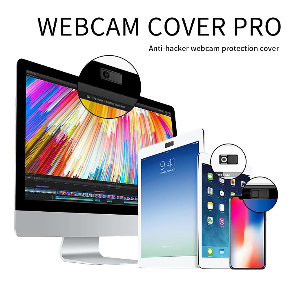 

3 in 1 Webcam Cover 0.7mm Ultra Thin Slider Plastic Camera Cover For Smartphone Web Laptop iPad PC Mac Tablet desktop Privacy