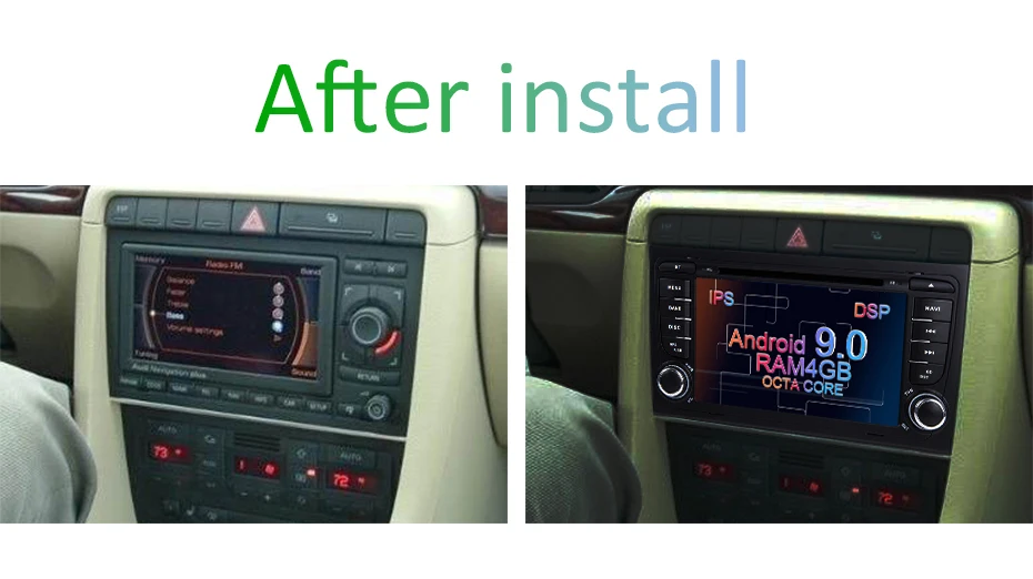 Discount 7" IPS Screen Android 9.0 4G RAM 64G ROM DSP 2 DIN DVD Car PLAYER For AUDI A4 Stereo GPS Radio Multimedia Navigation Stereo 4