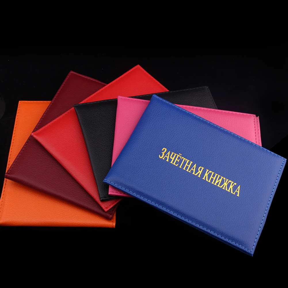 Russian Students Credit Card Bags Grade Book Schools Language ID Card Case Bag University Cover PU Leather Candy Color Black Red