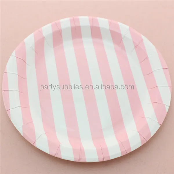 9 ''круглые бумажные тарелки полосатый вечерние бумажные тарелки для дня рождения Декоративная скатерть для вечеринки