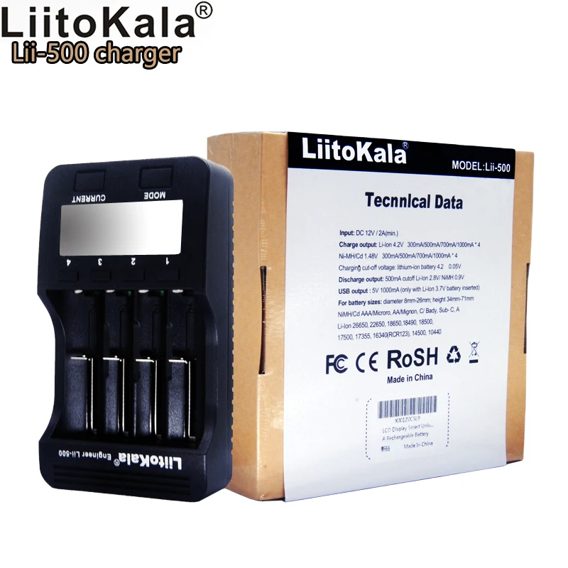 Зарядное устройство Liitokala с ЖК дисплеем 3 7 В/1 2 В AA/AAA/ 18650/26650/16340/14500/10440/18500 экраном +