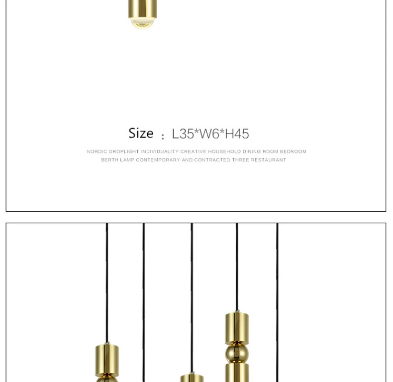 Современный медный цилиндр Led подвесные светильники столовая гостиная светодиодная Подвесная лампа B подвесная осветительная арматура