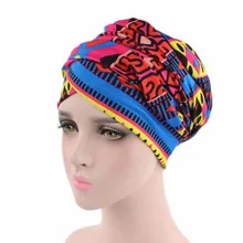 Африканцы обруча головы стрейч хлопок Skullies Beanies весна осень бренд длинный хвост кепки тюрбаны для женщин бархат