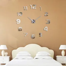 Reloj-pared Grande Design Moderno Relógio de Parede Espelho Relógio de Parede Adesivo Sala de estar Home Decor Criativo reloj de pared presente original
