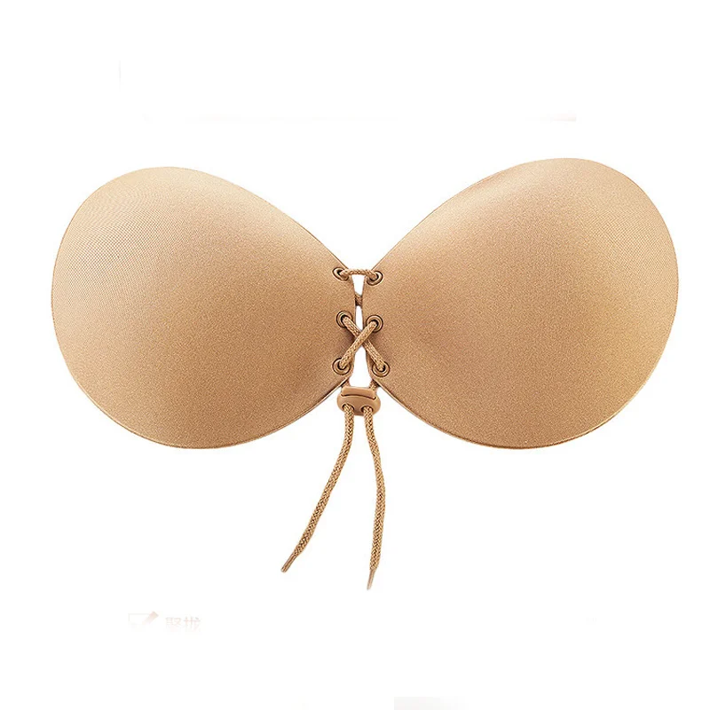 Women-Self-Adhesive-Strapless-Bandage-Stick-Gel-Silicone-Push-Up-Invisible-Bra-Sexy-Lace-Up-Bras