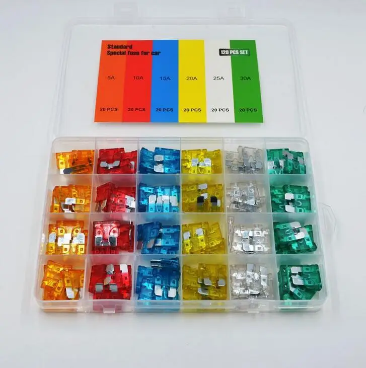 

120PCS For automobile medium fuse insert boxed mid car insurance set