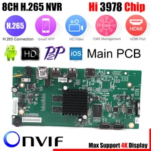Placa de segurança nvr, 8ch cctv h.265 4k/5mp/4mp hi3798m 4ch 5mp/8ch 4mp xmeye p2p monitoramento móvel da nuvem