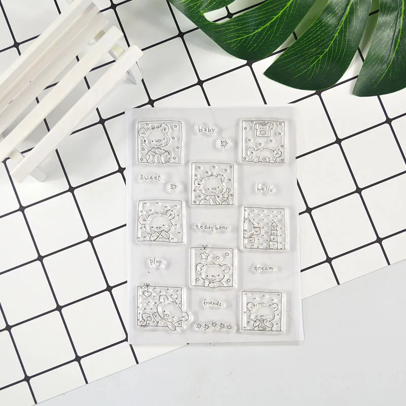 

Bear Transparent Clear Stamp for Scrapbooking Transparent Silicone Rubber DIY Photo Album Decor