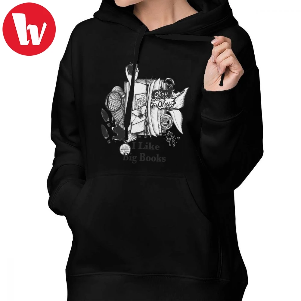 Moby Dick Hoodie I Like Big Books Hoodies Cotton Graphic Hoodies Women Plus Size Long Sleeve Kawaii Black Pullover Hoodie