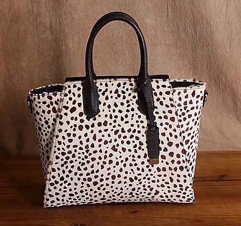 Leder Innumeracy Echtem Rindleder Versand Große Kostenloser Weibliche Beutel Leopardenmuster Erste Schicht Beige grün Handtasche Tragbare Pferdefell armee Aus 4xIHw7