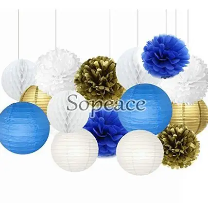 15ps White Royal Gold Party Decoration Party Decor Tissue Paper