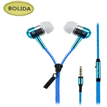 

3.5mm In-Ear Zipper Earphones Earbuds Headphone Headset Handsfree With Mic For IPhone Galaxy HTC