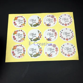

600pcs THANK YOU Flower Leaves Heart Bird Design Sticker Labels food Seal stickers