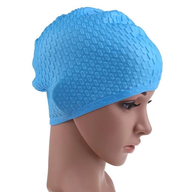 Flexible Waterproof Silicon Swimming Cap Unisex Adult Waterdrop