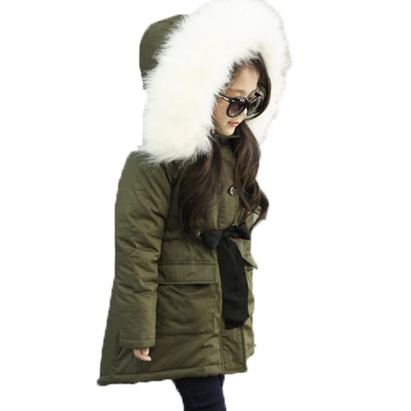 

New Girls Long Padded Jacket kids Winter Coat Kids Warm Thickening Hooded down Coats For Teenage Outwear winter coat