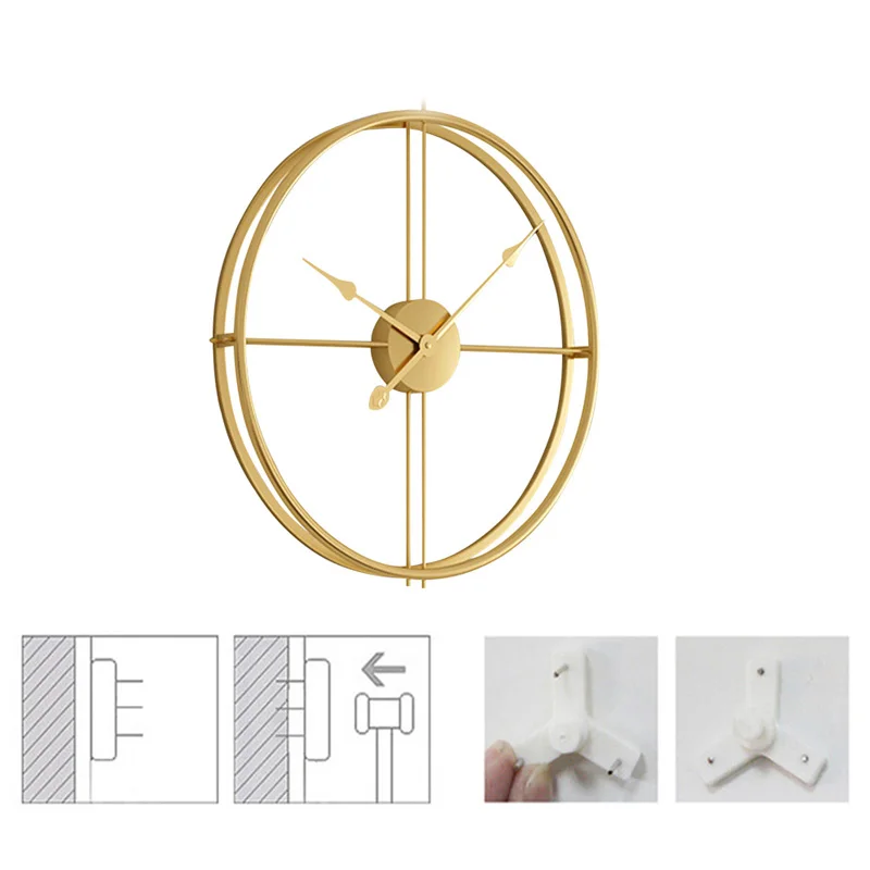Brief 3d European Style Silent Watch Wall Clock Modern Design for Home Office Decorative Hanging Clocks Wall Home Decor