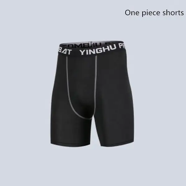 1 piece shorts Мужские Компрессионные спортивные костюмы, трико для спортзала, тренировочная одежда, комплект для тренировок, бега, спортивный костюм для бега, сухая посадка размера плюс - Цвет: 1 piece shorts