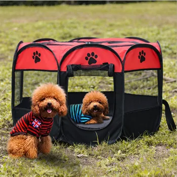 

Portable Folding Pet Tent Dog House Cage Dog Cat Puppy Kennel Octagonal Fence