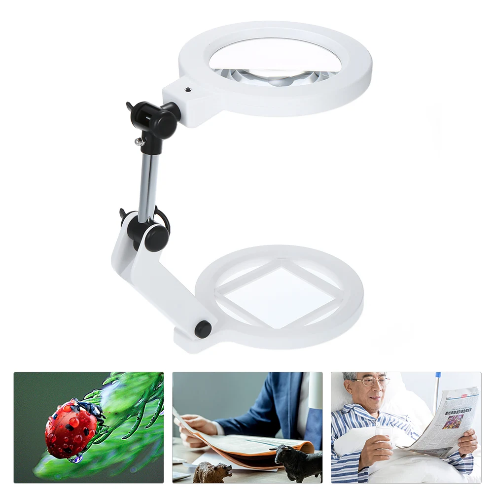 

Foldable Magnifier 1.5X 5X Magnifiers Magnifying Glass With Led Light Desktop Lamp Stand Table Magnifier Magnifiying Glasses