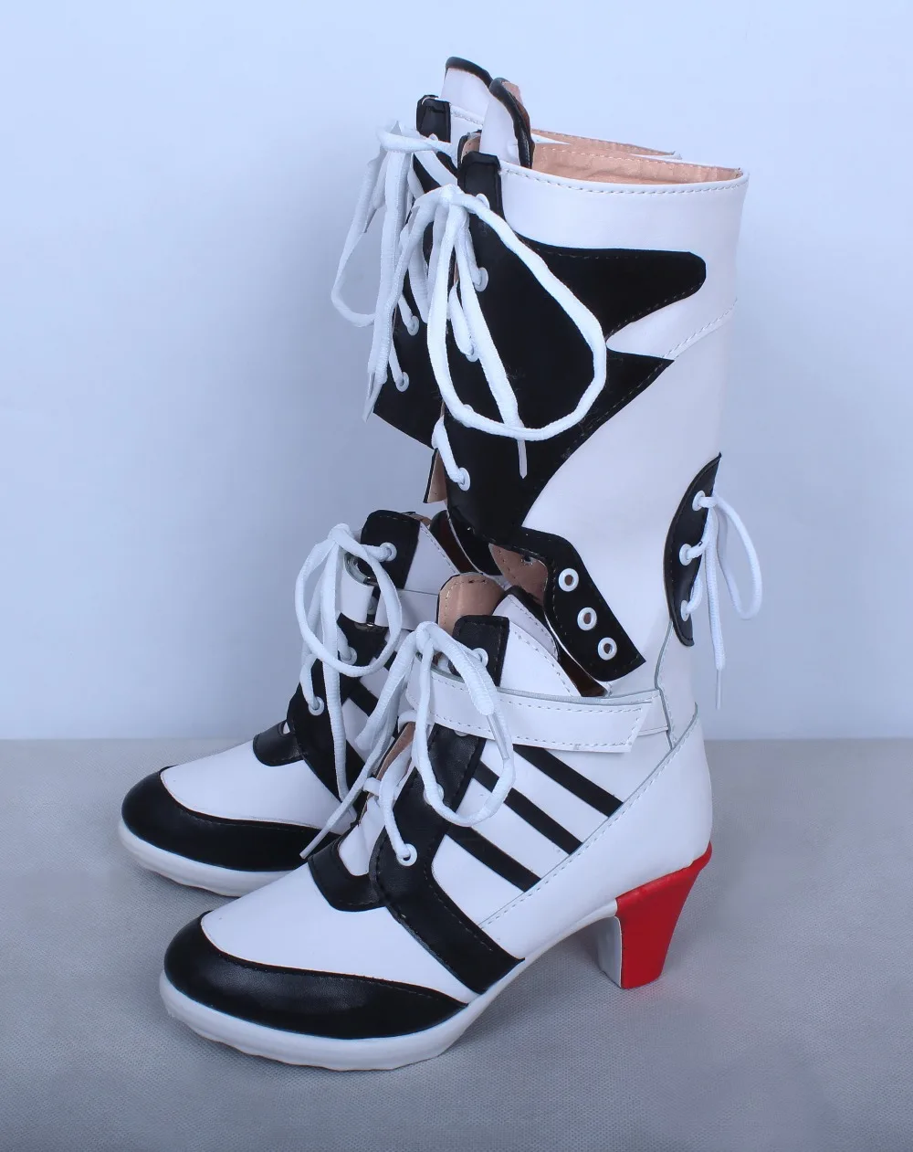 

Hight quality Suicide Squad Costume Shoes Harley Quinn Boots Harleen Quinzel Cosplay Shoes High Heels Free Shipping